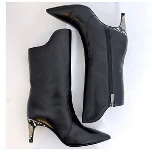 Black Aquatalia Leather and Snakeskin Boots, S88